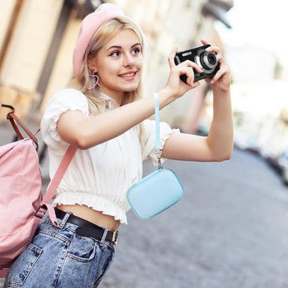 Leayjeen Hard EVA Camera Case Compatible with Canon PowerShot ELPH/IXUS, Kodak Pixpro FZ55/FZ45, Nikon Coolpix, Small Digital Camera, Shockproof Protective Camera Bag with Hand Strap-Blue(Case Only) - color: Blue