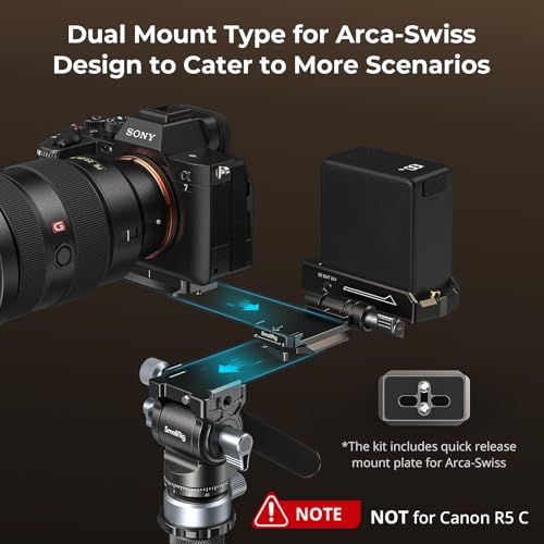 SmallRig NP-F Battery Plate with Quick Release Plate for Arca-Swiss, Dual DC Output ports, Compact & Foldable NP-F Battery Adapter Plate for DSLR Camera, Tripod, Compatible with NP-F970 Battery - 4696 - style: NP-F Battery Plate