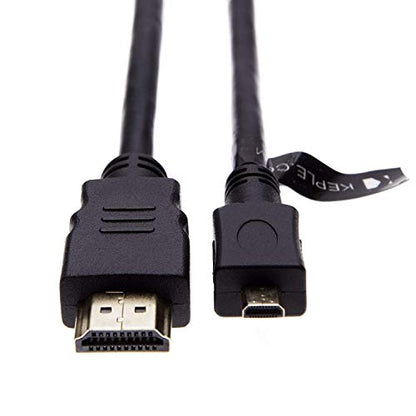 Micro HDMI to HDMI Cable for Canon PowerShot G7 X, G9 X, IXUS 285 HS, Olympus Stylus 1 E-PL5, Ricoh WG WG- Series 20 30 30W 4 5, Toshiba Satellite Click Mini to TV (6ft) - size: 6ft