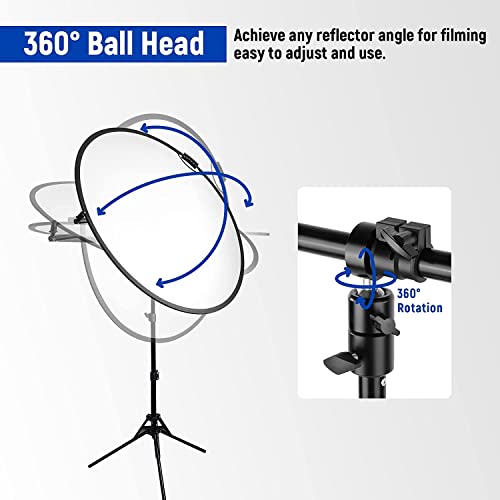 NEEWER Extendable Reflector Holder Arm, Photo Studio Telescopic 27.9” to 47.2” Boom Arm 360 Degree Swivel Reflector Bracket for Product and Portrait Photography, Ideal for Studio & Outdoor Photography - style: Reflector Holder