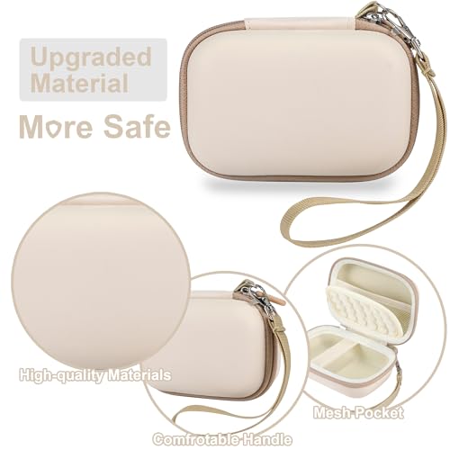 Leayjeen Hard EVA Camera Case Compatible with Canon PowerShot ELPH/IXUS, Kodak Pixpro FZ55/FZ45, Nikon Coolpix, Small Digital Camera, Shockproof Protective Camera Bag with Hand Strap-White(Case Only) - color: White