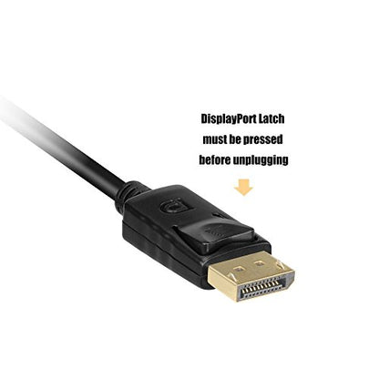 VCE DisplayPort to HDMI Adapter, Gold Plated Display Port to HDMI Male to Female Adaptor Cable, 1080P HDMI 2.0 Converter with Audio, Black - 7.8 Inch (2 Pack)