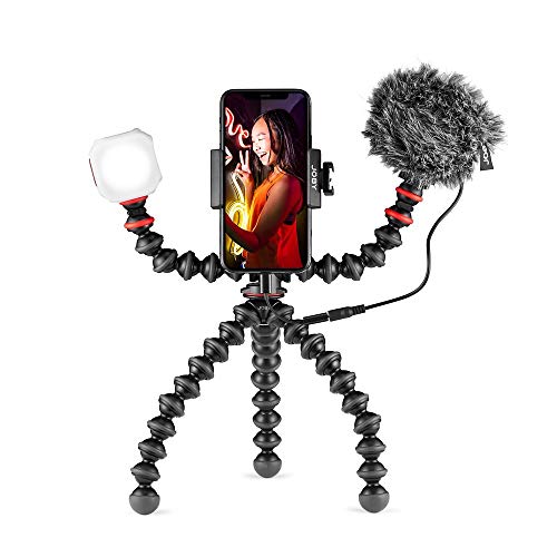 JOBY GorillaPod Mobile Vlogging Kit (Smartphone Rig, Wavo Mobile Mic, Beamo Mini LED Light) Flexible Tripod, Phone Holder, Vlog Microphone, Vlog Light, Vlogging Camera Kit, Content Creator - style: GPod Mobile Vlog Kit