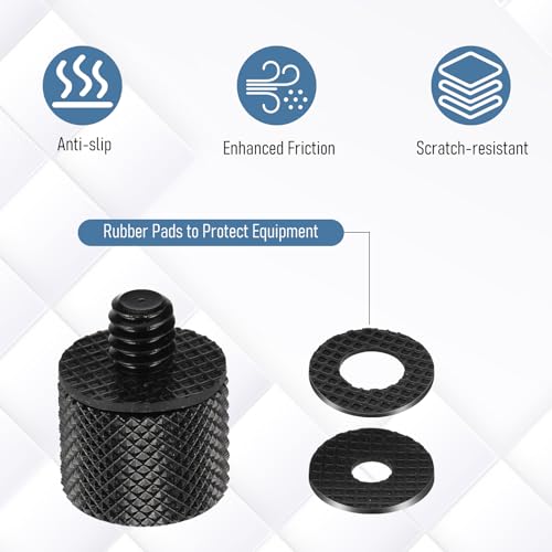 8 Pack 3/8 to 1/4 Camera Screw Adapter Thread and 1/4 Female to 3/8 Male Camera Tripod Adapter, 3/8 to 1/4 Mics Tripods Mount Adapters Microphone Stand Adapters with 4 Gaskets for Stand Mount