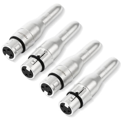 XLR 3 Pin Female to 1/4" 6.35mm Female Jack Socket Audio Adapter, Professional Grade Conversion Adapters, Audio Cable Mic Cord Adapter Plug, Silver 4-Pcs - size: XLR Female, style: 4 pcs