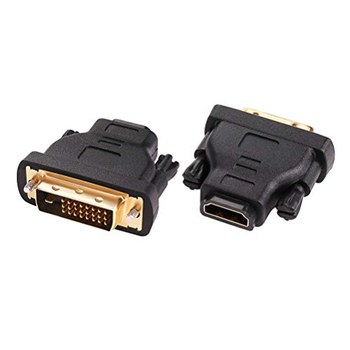 DTECH DVI to HDMI Adapter DVI Male to HDMI Female Bi-Directional DVI-D Port Converter 4K 1080P Gold Plated Connector