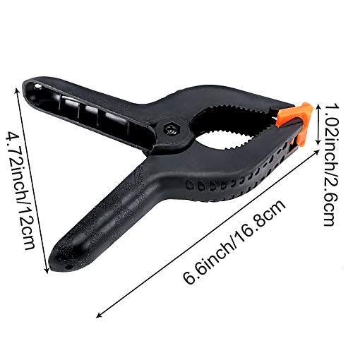ZOENHOU 22 PCS 6 Inch Spring Clamp Set, Nylon Plastic Clips Heavy Duty Spring Clamp with Flexible Jaw Pad and Anti-slip Handles for Woodworking Backdrop Photo Studio Craft DIY Art - size: 6 Inch 22PCS