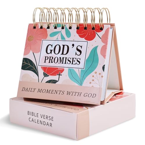 Daily Flip Calendar with Bible Verse, Flip Perpetual Calendar with Prayers and Blessings, Devotionals for Women, Christian Gifts for Girls Faith Decor Spiritual Gifts Inspirational Scripture Art - color: God's promises