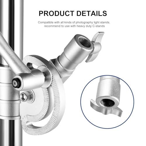 Prefessional Extension Boom Arm Bar with Work Platform for Photography C Stand and Light Stand,Pro Heavy Duty Crossbar Holding Arm for Softbox,Studio Strobe,Monolight,LED Video Light,Reflector