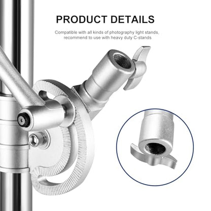 Prefessional Extension Boom Arm Bar with Work Platform for Photography C Stand and Light Stand,Pro Heavy Duty Crossbar Holding Arm for Softbox,Studio Strobe,Monolight,LED Video Light,Reflector