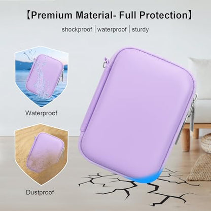 Elonbo Carrying Case for Canon PowerShot ELPH 360 HS A/ 360 HS/ 360/ IXY 650 Digital Camera, Canon PowerShot ELPH 330/190/160/115/130/110 Camera Hard Travel Bag, Mesh Pocket fits Battery Cable, Purple - color: Purple