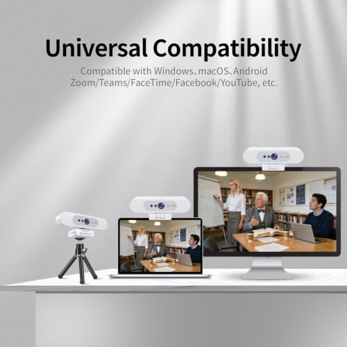 TOALLIN 4K UHD Webcam for PC, Windows Hello Compatible Web Camera, Facial Recognition, Autofocus, Built-in Mic & Privacy Shutter, USB Webcam for Laptop/Desktop, Online Meetings, Streaming, Video Calls