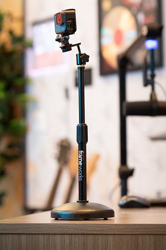 Gator Frameworks Camera Mount Mic Stand Adapter with Ball-and-Socket Head Fits Standard 1/4-20 Camera Threads (GFW-MIC-CAMERA-MT)