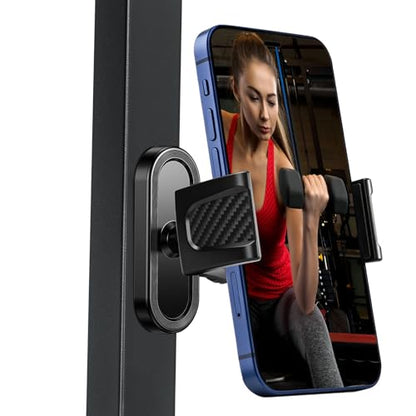 Magnetic Phone Holder for Gym, 360° Adjustable | Gym Phone Mount with Strong Magnet Base, Compatible with All Smartphones - size: A- Magnet Phone Holder