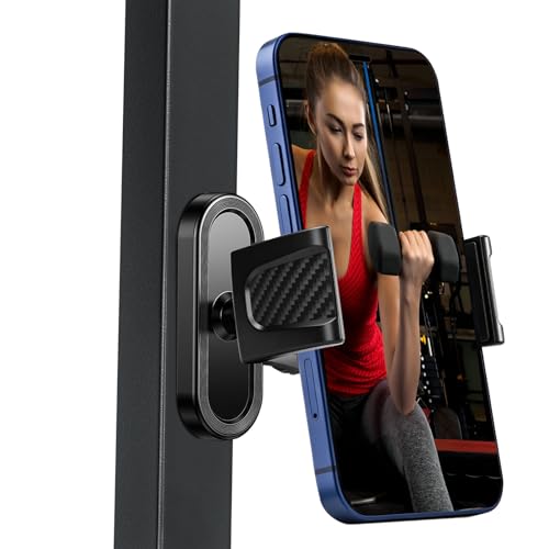 Magnetic Phone Holder for Gym, 360° Adjustable | Gym Phone Mount with Strong Magnet Base, Compatible with All Smartphones - size: A- Magnet Phone Holder