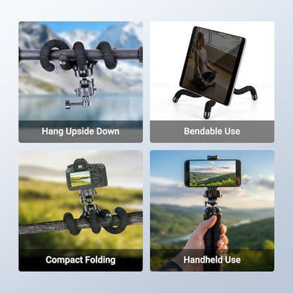 NEEWER Basics Flexible Phone Tripod, Mini Small Octopus Desk Stand Holder, Vlog Selfie Stick for Cell Phone Camera Compatible with iPhone GoPro DJI Insta 360 Action Camera for Video Recording, TP001 - style: TP001