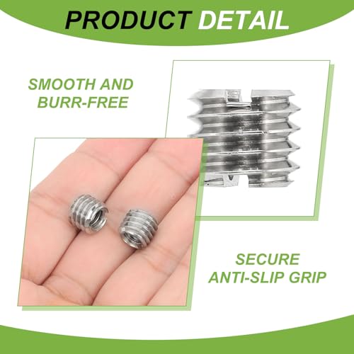 PATIKIL 1/4" Female to 3/8" Male Convert Screws Adapters, 12 Pcs Tripod Thread Adapters Mount for Camera Monopod Video DSLR SLR Mic Stand, Silver