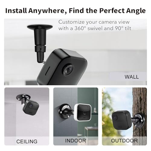 Tonton 4 Pack Blink Outdoor Camera Mount, 360° Adjustable Wall Mount Bracket for Blink Outdoor 4 (4th Gen) / (3rd Gen), Blink XT / XT2, Blink Mini, Universal Camera Wall Mount Holder, Black - size: Wall Mount*4