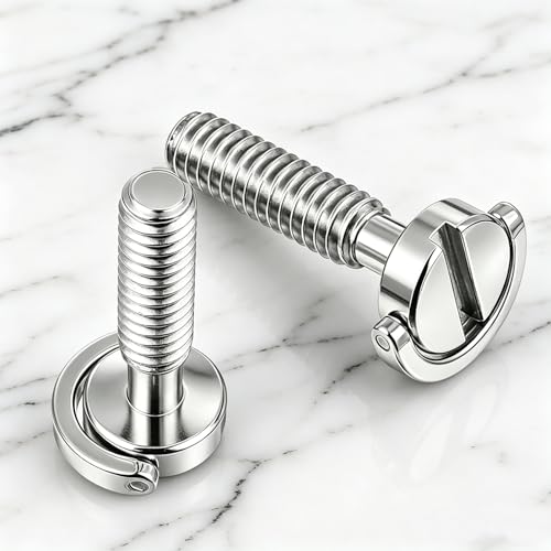 Tripod Screw, 2PCS 1/4-20 Thread D-Ring Stainless Steel Camera Fixing Screws, Tripod Camera Mount Screw for Camera-Holder Fixing-Screw, Quick Release Plate Mounting and Attachment Screws, 26mm Length