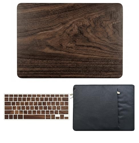 KECC Ultra Thin Case for MacBook Pro 16 inch M5 2026-2021 M4 M3 M2 M1 Pro/Max Chip, Lightweight Plastic Hard Shell for MacBook Pro 16.2” + Keyboard Cover + Sleeve + Screen Protector, Walnut Wood - color: Walnut Wood, size: Pro 16'' 2021-2025