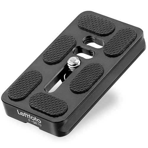 Leftfoto 70mm Camera Quick Release Plate Fits Arca Swiss Standard Clamp Universal Metal Small QR Tripod Camera Body Mount Plate for DSLR Camera Tripod Ballhead - size: 70mm