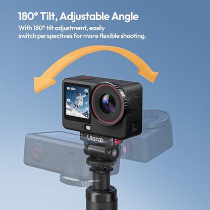 ULANZI OA27 Magnetic Cold Shoe Adapter, Adapter Mount Compatible with DJI OSMO Action 6 & OSMO Nano Xtra Muse, Magnetic Quick Release with 180° Tilt, Cold Shoe + 1/4”-20 Thread, All-Metal Mini Rig