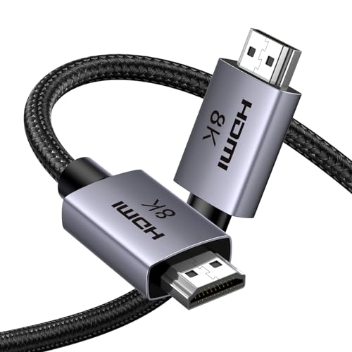 UGREEN 8K HDMI 2.1 Cable 48Gbps 1.6FT, Certified Ultra High Speed HDMI Cord Aluminum, 4K@240Hz 120Hz 10K 8K@60Hz, HDCP 2.2&2.3, eARC HDR 10 Dolby Compatible with PS5/Blu-ray/Roku TV/Switch 2/Mac mini - size: 1.6FT