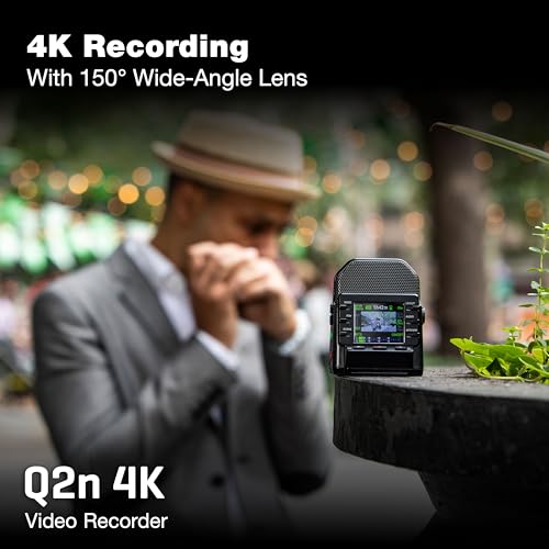 Zoom Q2n-4K Video Recorder for Music, Podcasts & Streaming with 4K Video, Stereo Microphones, Webcam Mode | 4k/30p Video, 150 Degree Wide-Angle Lens, Built-in Xy Stereo Mics, 48 Khz/24-Bit Audio, USB Webcam, Microsd Slot
