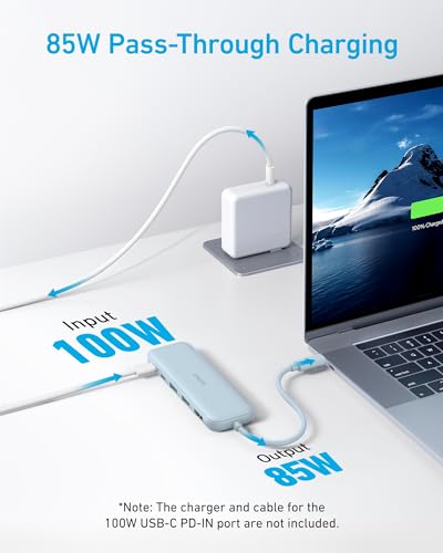 Anker USB C Hub, 5-in-1 USBC to HDMI Hub with 4K Display, 5Gbps USB-C and 2 5Gbps USB-A Data Ports for MacBook Pro, MacBook Air, Dell XPS, Lenovo Thinkpad, HP Laptops and More (Blue) - color: Blue