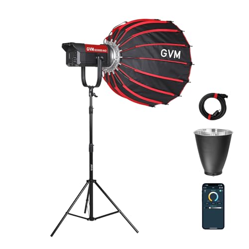 GVM 300W Bi-Color LED Video Light with Softbox, SD300B AIO Photography Light with Bluetooth Control, 2700K–6800K Continuous Lighting for Studio, YouTube, Film, 221950lux/1m,12 Scene Effects - size: 300W - With Softbox