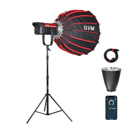 GVM 300W Bi-Color LED Video Light with Softbox, SD300B AIO Photography Light with Bluetooth Control, 2700K–6800K Continuous Lighting for Studio, YouTube, Film, 221950lux/1m,12 Scene Effects - size: 300W - With Softbox