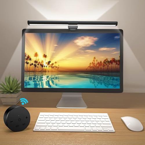 OOWOLF Monitor Light Bar with Remote, Ra95 Computer Monitor Lamp for Eye Caring, USB Reading Lamp Task Lamp, Dimmable Light Bar with Backlight, No Glare Space Saving Home Office 16.14" 1-Pack - size: 16.14-INCH