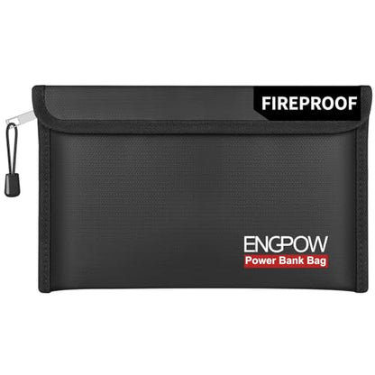 ENGPOW Fireproof Organizer Travel Bag,Heat Insulated＆Explosion-Proof Electronic Carry Case,Portable Home Travel Safe Storage for Power Bank,Phone,Cables,USB Drive＆Charging Protection, 10.6''x6.7'' - size: 10.6'' x 6.7''