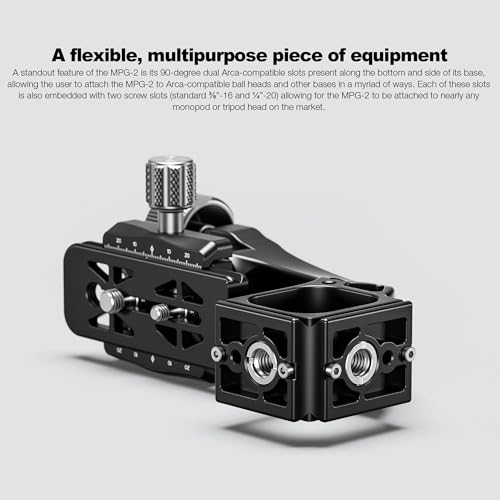Leofoto Monopod Gimbal Head for Camera, Professional Aluminum Alloy Tripod Head with Arca-Swiss Dovetail Quick Release Plate, 360° Panoramic Shooting for DSLR Camera Up to 48lbs/22kg (MPG-02L) - color: MPG-02L-Max Load 48lb