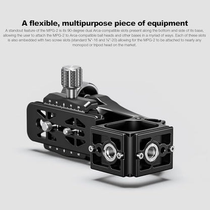 Leofoto Monopod Gimbal Head for Camera, Professional Aluminum Alloy Tripod Head with Arca-Swiss Dovetail Quick Release Plate, 360° Panoramic Shooting for DSLR Camera Up to 48lbs/22kg (MPG-02L) - color: MPG-02L-Max Load 48lb