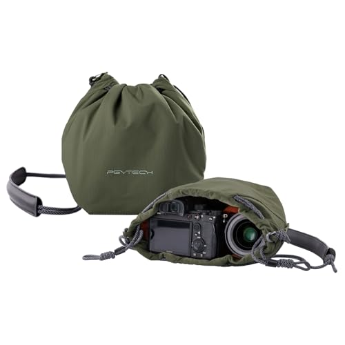 PGYTECH OneGo Drawstring Small Camera Bag, Soft Cute Camera Pouch Handbag compatible with Mirrorless Cameras/Nikon/Canon/Sony/Fuji/Pocket 4 Camera Case - color: Forest