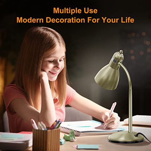 LEPOWER Metal Desk Lamp, Adjustable Goose Neck Table Lamp, Eye-Caring Study Desk Lamps for Bedroom, Study Room and Office (Bronze) | Compact & Sturdy, Space-Saving for Bedside & Dorm, E26 Table Lamp, Eye-Caring, Ldeal for Study, Office, Back to School - c