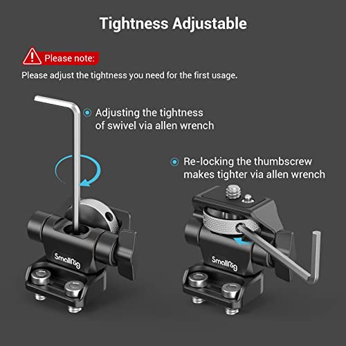 SmallRig Monitor Mount Swivel 360° and Tilt 180° Adjustable Bracket with 1/4"- 20 Screws for 5" and 7" Monitor - style: 1/4"- 20 Screws