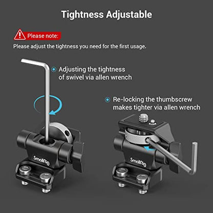 SmallRig Monitor Mount Swivel 360° and Tilt 180° Adjustable Bracket with 1/4"- 20 Screws for 5" and 7" Monitor - style: 1/4"- 20 Screws