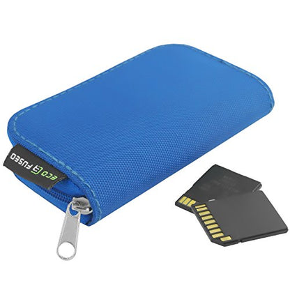 Eco-Fused Memory Card Case - Fits up to 22x SD, SDHC, Micro SD, Mini SD and 4X CF - Holder with 22 Slots (Blue / 22 Slots - 1 Pack) - color: Blue / 22 slots - 1 pack