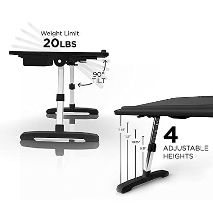 Limitless TotalDesk Portable Modern Workstation and Lap Desk with Adjustable Height & Tilt (Charcoal) - color: Charcoal