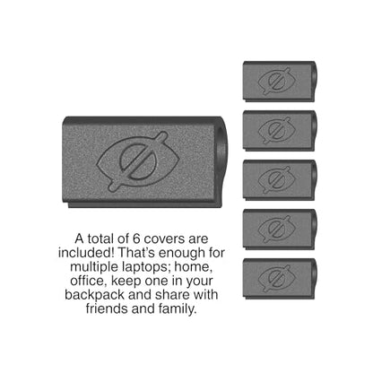 Webcam Cover Slide for Laptop, Made in the USA, Thin, Flexible, Push-On Camera Cover for MacBook, PC & Chromebook, No Adhesive, No Residue, 6 Pack