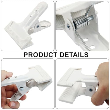 Murtenze 2 Pack Heavy Duty Spring Clamps Clips, 4" Backdrop Spring Clamps Black Metal Rubber Hinge Clip for Photography Background Stands, Woodworking & Home Improvement Projects(White)