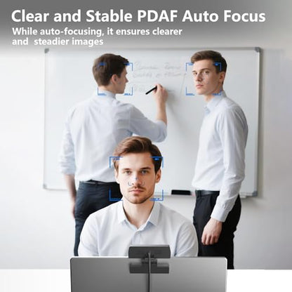 4K Webcam for PC - 4K Ultra HD Computer Camera with PDAF Autofocus, AI Noise-Canceling Mic, USB Plug & Play, 80° FOV & Auto Lighting Correction for Laptop & Desktop (Social Streaming Video Call) - style: 4K webcam