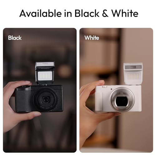 Ulanzi SL03 Mini Flash Speedlite - GN8 Powerful 6500k On-Camera Flash Light, 4 Power Levels, Compatible with Sony ZV-1/ZV-E10/Canon/Nikon/Fuji/Panasonic/Leica/Olympus, Not Fits Sony ZV-1F（White） - color: White