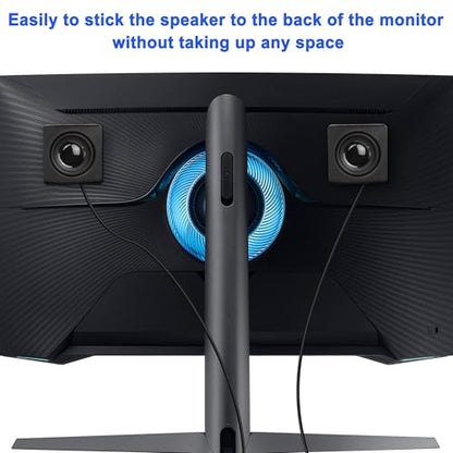 XMSJSIY Mini Computer Speaker for Desktop PC 3.5mm TRS Input with Volume Control USB Powered Stereo Hidden Type Small Speakers for PC Laptop Phone Notebook -1.2M/3.9FT 1 Pair