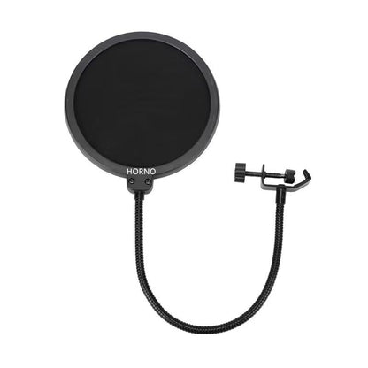 HORNO Professional Microphone Filter Screen-Mic Pop Blocker Mask Shield Screen with Flexible Gooseneck Mount