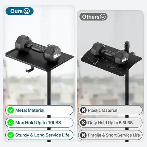 Metal Microphone Stand Tray with Mic Stand Phone Holder - 11.7" x 7.8" Functional Large Mic Stand Tray Shelf for Studio, Concert, Karaoke Clamp on Music Stand Shlef Attachment - size: Metal Large Tray