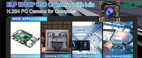 ELP 170degree Fisheye Raspberry Pi 1080P H.264 Microphone PC Web USB Security Camera for Laptop Wide Angle Mini UVC USB2.0 Video Audio Webcam Board 2MP CMOS AR0330 Lightburn Laser Camera for Computer - size: 170degree lens