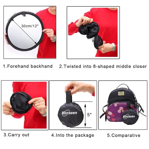 REFLEX CAMERA 7-in-1 Photography Reflector (Round) – Translucent/Silver/Gold/White/Black/Blue/Green – Light Diffuser & Chroma Key Background Kit with Carrying Case (110cm/43) - size: 110cm/43in